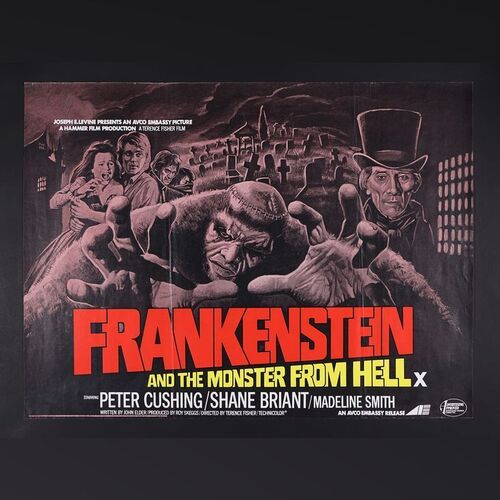Lot #98 - FRANKENSTEIN AND THE MONSTER FROM HELL (1974) - UK Quad, 1974