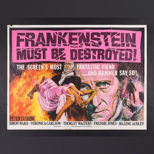 Lot #100 - FRANKENSTEIN MUST BE DESTROYED (1969) - UK Quad, 1969