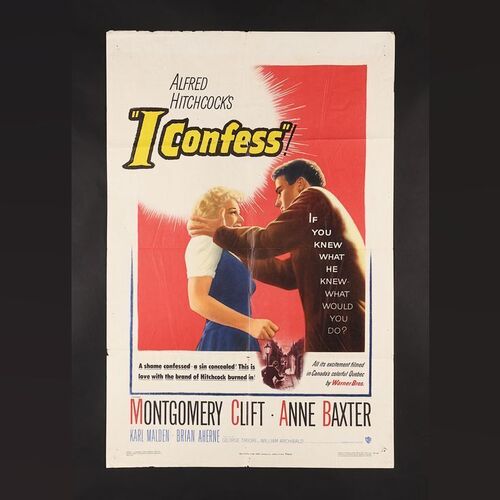 Lot #130 - I CONFESS (1953) - Bryan Fuller Collection: US One-Sheet, 1953