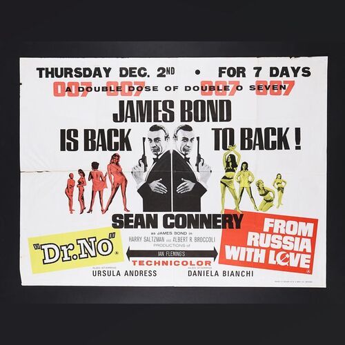 Lot #151 - JAMES BOND: DR. NO (1962) / FROM RUSSIA WITH LOVE (1963) - UK Double Bill Quad, 1965