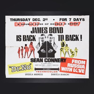 Lot #151 - JAMES BOND: DR. NO (1962) / FROM RUSSIA WITH LOVE (1963) - UK Double Bill Quad, 1965