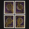 Lot #156 - JAMES BOND: CASINO ROYALE (1967), DIAMONDS ARE FOREVER (1971), FROM RUSSIA WITH LOVE (1963), ON HER MAJESTY'S SECRET SERVICE (1969) - Set of Four Hand-signed and Numbered Limited Edition Castro Theatre Prints by David O' Daniel - Purple Edition