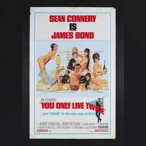 Lot #166 - JAMES BOND: YOU ONLY LIVE TWICE (1967) - US One-Sheet - Style C 'Bath Tub', 1967