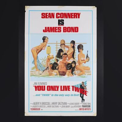 Lot #166 - JAMES BOND: YOU ONLY LIVE TWICE (1967) - US One-Sheet - Style C 'Bath Tub', 1967