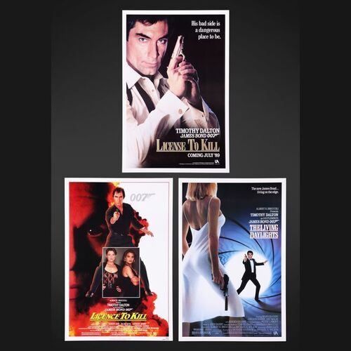 Lot #205 - JAMES BOND: VARIOUS TIMOTHY DALTON TITLES, 1987-89 - Three US One-Sheets, 1987, 1989