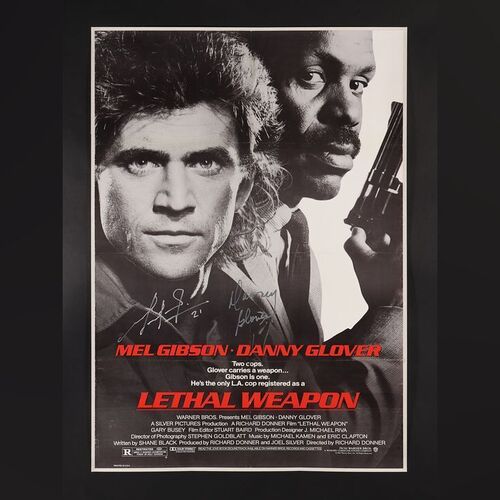 Lot #227 - LETHAL WEAPON (1987) - Mel Gibson and Danny Glover Autographed One-Sheet