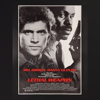 Lot #227 - LETHAL WEAPON (1987) - Mel Gibson and Danny Glover Autographed One-Sheet