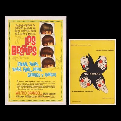 Lot #237 - BEATLES: A HARD DAY'S NIGHT (1964) AND HELP! (1965) - Argentinian Film Poster, 1964 and Polish One-Sheet, 1965