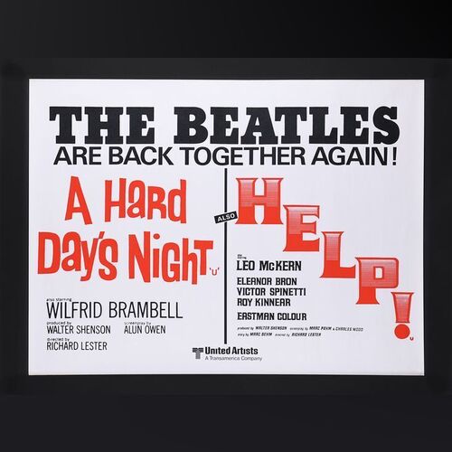 Lot #242 - BEATLES: A HARD DAY'S NIGHT (1964) AND HELP! (1965) - UK Quad, 1967