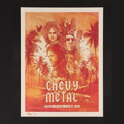 Lot #244 - CHEVY METAL - DesignerCon Gig Poster Artist Proof Print by Paul Shipper, 2018