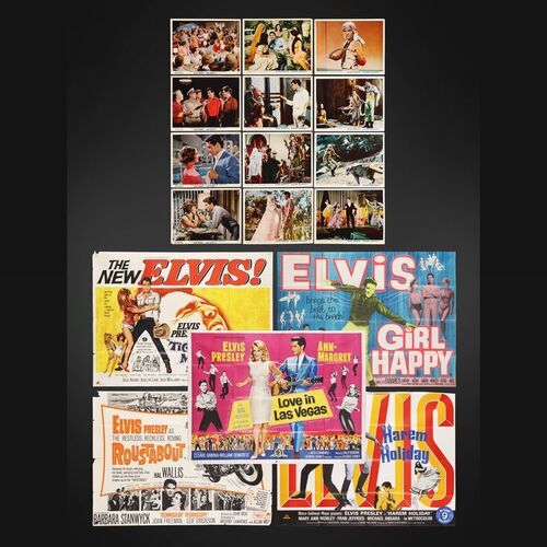 Lot #251 - ELVIS PRESLEY (1964-65) - Five UK Quads and Twelve Front of House Lobby Cards