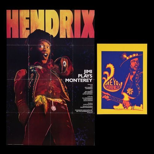 Lot #259 - JIMI HENDRIX - "Are You Experienced" Poster, 1971 and "Jimi Plays Monterey" Poster, 1986