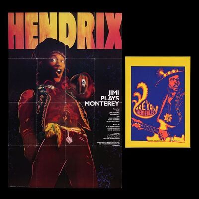 Lot #259 - JIMI HENDRIX - "Are You Experienced" Poster, 1971 and "Jimi Plays Monterey" Poster, 1986