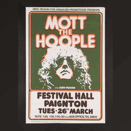 Lot #264 - MOTT THE HOOPLE - Paignton Festival Hall Concert Poster, 1974