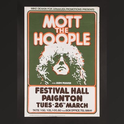 Lot #264 - MOTT THE HOOPLE - Paignton Festival Hall Concert Poster, 1974