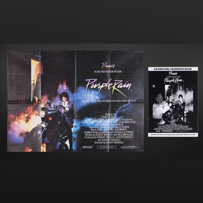 Lot #269 - PURPLE RAIN (1984) - UK Quad and Exhibitors Campaign Book, 1984