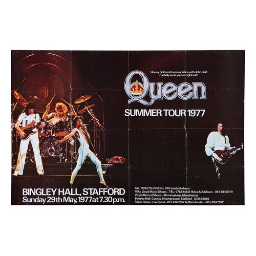 Lot #271 - QUEEN (1977) - "Bingley Hall" Concert Poster, 1977