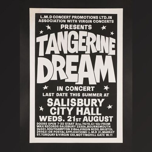 Lot #273 - TANGERINE DREAM - Salisbury City Hall 1974 Concert Poster