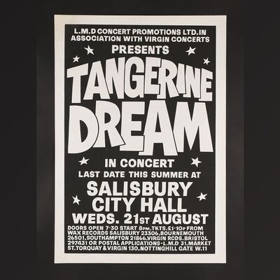 Lot #273 - TANGERINE DREAM - Salisbury City Hall 1974 Concert Poster