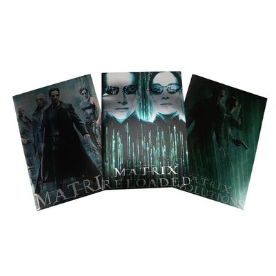 Lot #283 - THE MATRIX (1999), THE MATRIX RELOADED (2003), THE MATRIX REVOLUTIONS (2003) - Set of Three Japanese Press Brochures, 1999, 2003