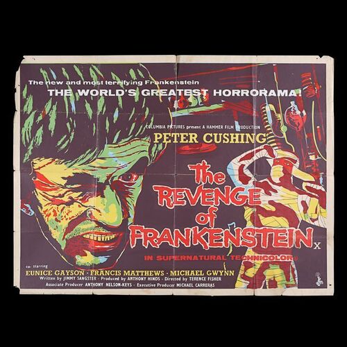 Lot #316 - THE REVENGE OF FRANKENSTEIN (1958) - UK Quad, 1961
