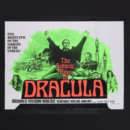 Lot #326 - THE SATANIC RITES OF DRACULA (1973) - UK Quad, 1974