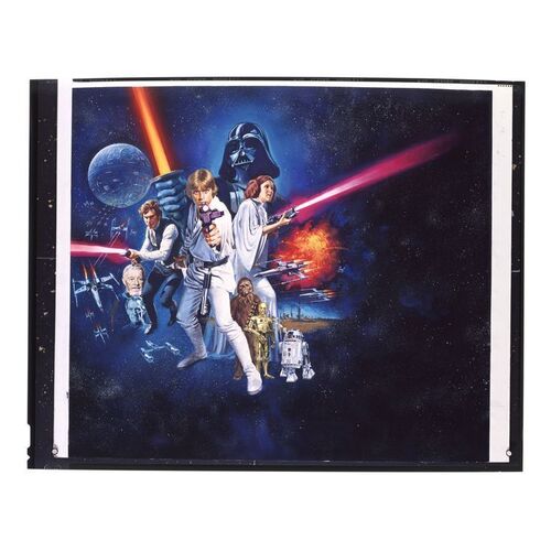 Lot #340 - STAR WARS: A NEW HOPE (1977) - UK Quad Style C Tom Chantrell Poster Artwork Transparency, 1977