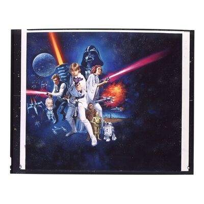 Lot #340 - STAR WARS: A NEW HOPE (1977) - UK Quad Style C Tom Chantrell Poster Artwork Transparency, 1977