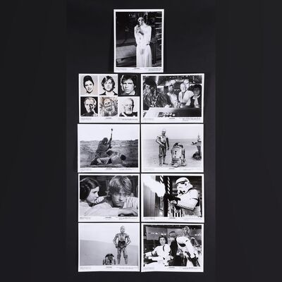 Lot #345 - STAR WARS: A NEW HOPE (1977) - Collection of Nine Press Pack, Front of House Black-and-white Stills, 1977