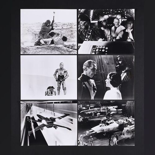 Lot #346 - STAR WARS: A NEW HOPE (1977) - Collection of Six Press Campaign Black-and-white Stills, 1977