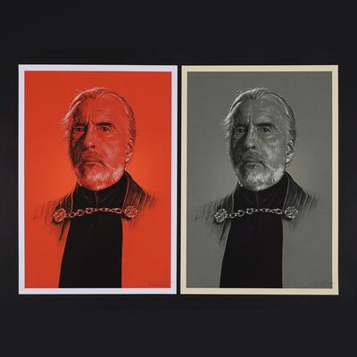 Lot #354 - STAR WARS: ATTACK OF THE CLONES (2002) - Matching Numbered Limited Edition Artist Proof Regular and Variant Bottleneck Gallery Prints by Grzegorz "Gabz" Domaradzki, 2021