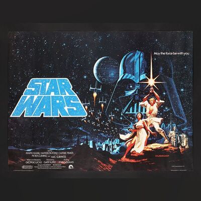 Lot #359 - STAR WARS: A NEW HOPE (1977) - UK Quad 'Hildebrandt' Style, 1977