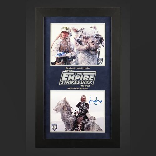 Lot #362 - STAR WARS: THE EMPIRE STRIKES BACK (1980) - Officially Licensed Mark Hamill and Harrison Ford Full-Colour Tauntaun Photographs