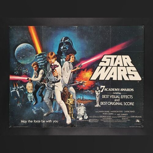 Lot #368 - STAR WARS: A NEW HOPE (1977) - UK Quad (Oscar Awards Style), 1977