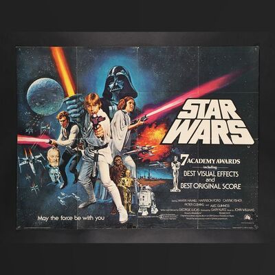 Lot #368 - STAR WARS: A NEW HOPE (1977) - UK Quad (Oscar Awards Style), 1977