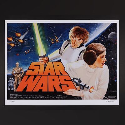 Lot #370 - STAR WARS: A NEW HOPE (1977) - Signed and Hand-Numbered Limited Edition Concept Artwork UK Quad Print, 2015