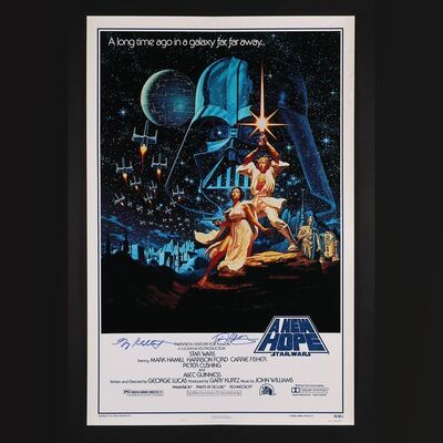 Lot #371 - STAR WARS: A NEW HOPE (1977) - Greg and Tim Hildebrandt Signed 15th Anniversary One-Sheet (Style A), 1993