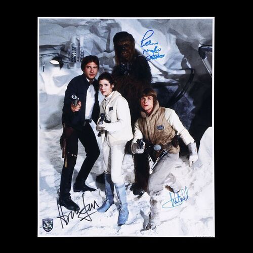 Lot #377 - STAR WARS: THE EMPIRE STRIKES BACK (1980) - Mark Hamill, Harrison Ford and Peter Mayhew Autographed Publicity Still, 2005