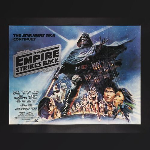 Lot #383 - STAR WARS: THE EMPIRE STRIKES BACK (1980) - UK Quad (Silver Title Logo), 1980