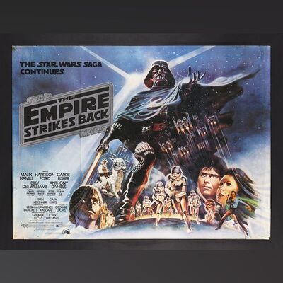 Lot #393 - STAR WARS: THE EMPIRE STRIKES BACK (1980) - UK Quad (Silver Title Logo), 1980