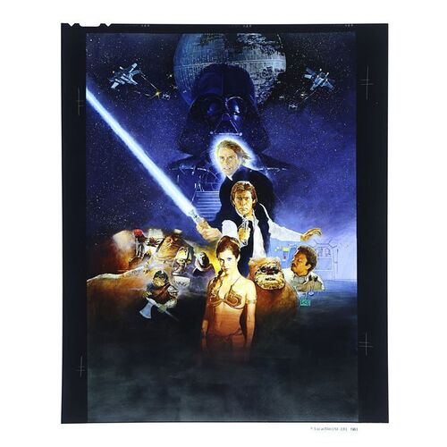 Lot #397 - STAR WARS: RETURN OF THE JEDI (1983) - US One-Sheet Style B Kazuhiko Sano Artwork Transparency, 1983