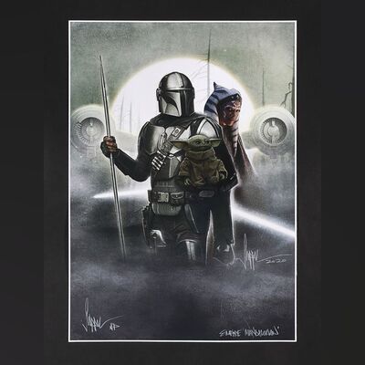 Lot #415 - THE MANDALORIAN (T.V. SERIES, 2019 - 2022) - Signed, Titled and Hand-Annotated Artist Proof Print by Paul Shipper, 2020