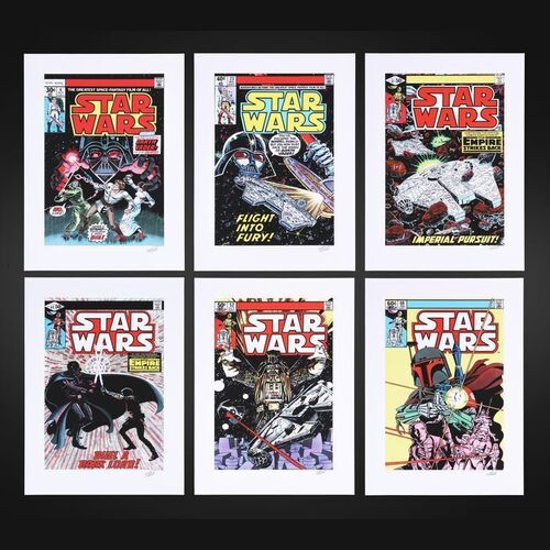 Lot #417 - STAR WARS (2015) - Set of Six Artist Proof Giclee Prints Signed by Stan Lee, 2015