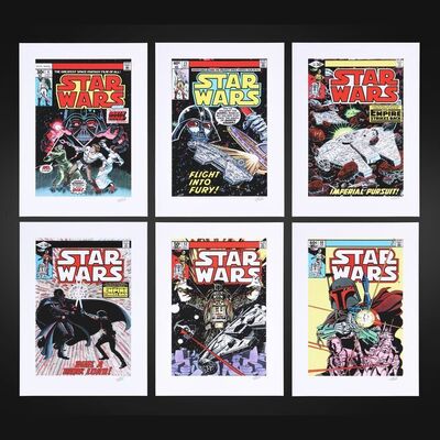 Lot #417 - STAR WARS (2015) - Set of Six Artist Proof Giclee Prints Signed by Stan Lee, 2015