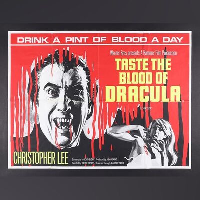 Lot #421 - TASTE THE BLOOD OF DRACULA (1970) - UK Quad, 1970
