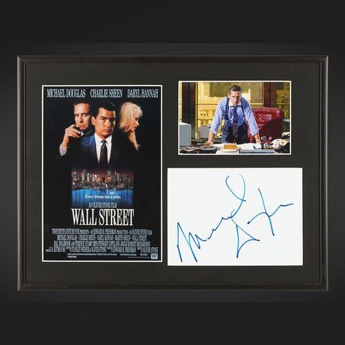 Lot #441 - WALL STREET (1987) - Michael Douglas Autographed Display