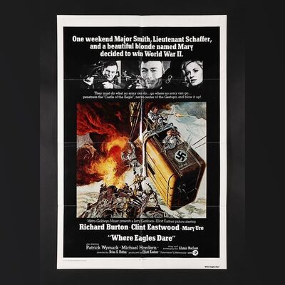 Lot #444 - WHERE EAGLES DARE (1968) - US One-Sheet, 1973