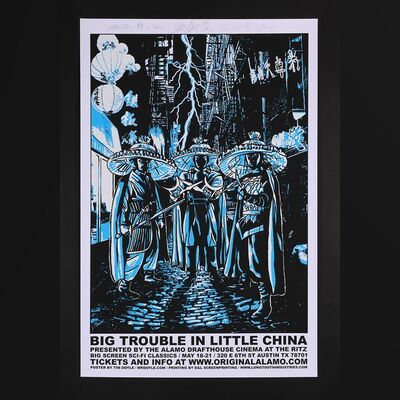 Lot #462 - BIG TROUBLE IN LITTLE CHINA (1986) - Carter Wong, Peter Kwong and James Pax Autographed and Numbered Limited Edition Print by Tim Doyle, 2010