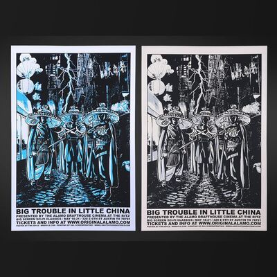 Lot #463 - BIG TROUBLE IN LITTLE CHINA (1986) - Two Signed and Hand-Numbered Limited Edition Alamo Drafthouse Regular and Variant Prints by Tim Doyle, 2008