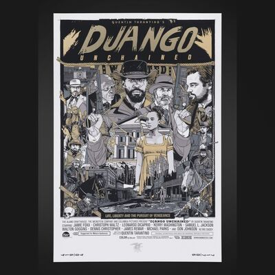 Lot #472 - DJANGO UNCHAINED (2012) - Hand-numbered Limited Edition Mondo Print by Tyler Stout, 2013